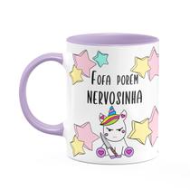 Caneca Divertida - Fofa porém nervosinha! Unicorn - B-lilac