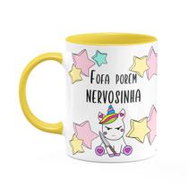 Caneca Divertida - Fofa porém nervosinha Unicorn - B-yellow