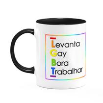 Caneca Divertida LGBT - Levanta Gay - 325ml - B-black Caneca Divertida LGBT - Levanta Gay - 325ml - B-black
