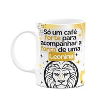 Caneca Divertida Signos Leão - Café e Leonina Caneca Divertida Signos Leão - Café e Leonina