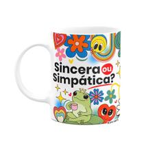 Caneca Divertida Vibes - Simpática ou sincera Caneca Divertida Vibes - Simpática ou sincera
