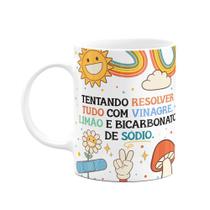 Caneca Divertida Vibes - Tentando resolver tudo Caneca Divertida Vibes - Tentando resolver tudo