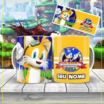 Caneca do Tails e sua Turma para personalizar com o nome em Polímero Caneca do Tails e sua Turma para personalizar com o nome em Polímero