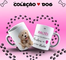 Caneca Dog Maltês Presente Porcelana 325Ml