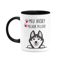 Caneca Dog - Meu Husky siberiano, melhor pessoa! B-black Caneca Dog - Meu Husky siberiano, melhor pessoa! B-black