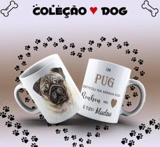 Caneca Dog Pug Presente Porcelana 325Ml 3