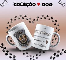 Caneca Dog Rottweiler Presente Porcelana 325Ml