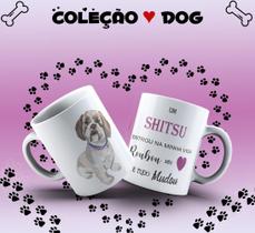 Caneca Dog Shitsu Presente Porcelana 325Ml