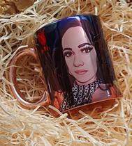 Caneca Dourada Personalizada com Foto ou Ilustração Porcelana - Mundi