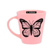 Caneca Drop Rosa - Porcelana - Borboleta Caneca Drop Rosa - Porcelana - Borboleta