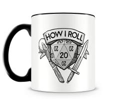 Caneca Dungeons and Dragons How I Roll Preta Caneca Dungeons and Dragons How I Roll Preta