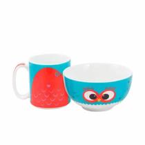 Caneca e Bowl Coruja Cerâmica Coruja - Zona Criativa