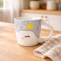 Caneca Elefante Cerâmica 320ml Xícara Decorativa Com Alça