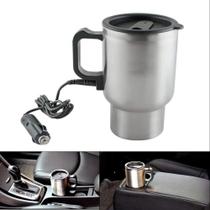 Caneca eletrica 12v jarra inox termica carro garrafa aquecedor copo aquecimento automotivo caminhao barco