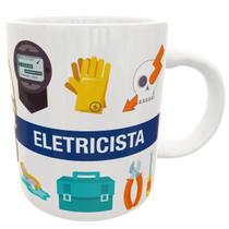 caneca eletricista com nome personalizado profissão presente