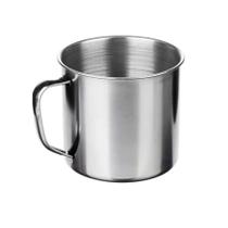 Caneca Em Aço Inox 300ml Com Alça Para Segurar Ideal Para Servir Em Escolas Reforçada