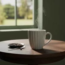 Caneca Em Cerâmica 300ml - Cônica Lótus Fosca Café Chá Cor:Cinza