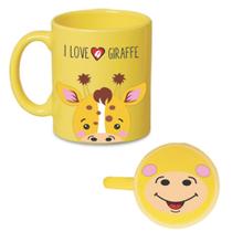Caneca em Cerâmica Amarela I Love Giraffe 320ml - Regina Caneca em Cerâmica Amarela I Love Giraffe 320ml - Regina