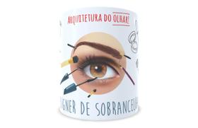 Caneca em cerâmica Designer de Sobrancelhas 325 Ml Cilíndrica Caneca em cerâmica Designer de Sobrancelhas 325 Ml Cilíndrica