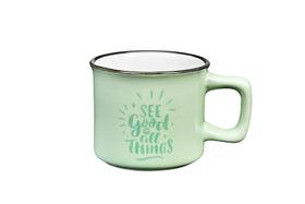 Caneca em cerâmica para café 60ml Never Go Azul - Hauskraft Caneca em cerâmica para café 60ml Never Go Azul - Hauskraft