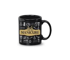 Caneca em Cerâmica Preta Manicure 320ml - Regina