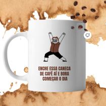 Caneca em porcelana branca - encha essa caneca de café e bora começar o dia - tamanho M Caneca em porcelana branca - encha essa caneca de café e bora começar o dia - tamanho M