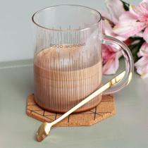 Caneca em Vidro com Colher Good Morning 400ml - We Make