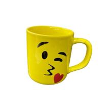 Caneca Emoticon Emoji Amarela De Porcelana 300 Ml Terramada