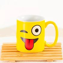 Caneca Emoticon Emoji Amarela De Porcelana 300 Ml Terramada