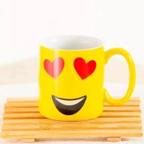Caneca Emoticon Emoji Amarela De Porcelana 300 Ml Terramada