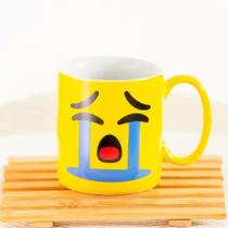 Caneca Emoticon Emoji Amarela De Porcelana 300 Ml Terramada