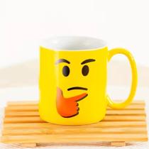 Caneca Emoticon Emoji Amarela De Porcelana 300 Ml Terramada