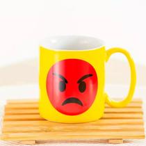 Caneca Emoticon Emoji Amarela De Porcelana 300 Ml Terramada