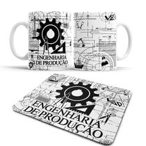 Caneca Engenharia Engenheiro de Produção + Mouse Pad Caneca Engenharia Engenheiro de Produção + Mouse Pad