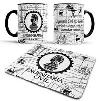 Caneca Engenheiro Engenharia Civil + Mouse Pad