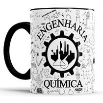 Caneca Engenheiro Engenharia Química com alça e interior preto