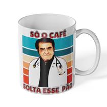 Caneca Engraçada Só o Café Solta Esse Pão 325ml Cerâmica Branca Caneca Engraçada Só o Café Solta Esse Pão 325ml Cerâmica Branca