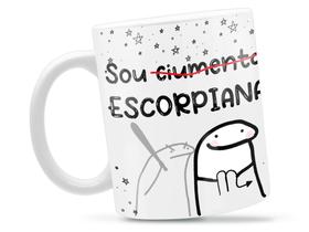 Caneca Escorpiana Flork Signo Divertida Porcelana Xícara 325ml + Caixa Presente