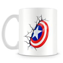 Caneca Escudo Capitão América 3D - Porcelana Personalizada