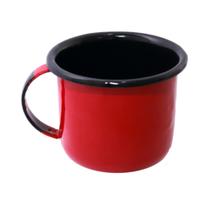 Caneca Esmaltada 160 Ml Xícara Ágata Vermelha Retrô