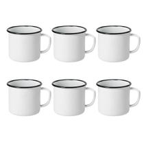 Caneca Esmaltada 350ml Grande Branca Chá Café 6 Unidades Caneca Esmaltada 350ml Grande Branca Chá Café 6 Unidades