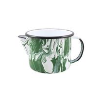 Caneca Esmaltada com Bico Marmorizada Verde - 1 L