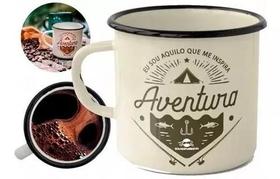 CANECA ESMALTADA DE ALUMINIO 240ml BRANCO