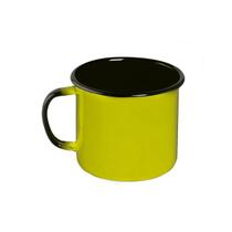 Caneca Esmaltada Luxo Grande Xícara Café 370ml Amarelo Ágata - Ewel