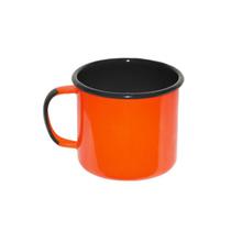 Caneca Esmaltada Luxo Grande Xícara Café 370ml Laranja Ágata