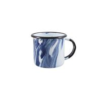 Caneca Esmaltada Luxo Marmorizada Azul 70ml Café Ágata