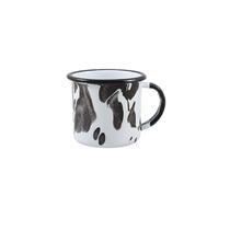 Caneca Esmaltada Luxo Marmorizada Preta 70ml Café Ágata