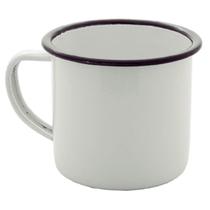 Caneca Esmaltada Mimo Style em Ferro Fundido Branca 150 ml