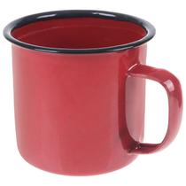 Caneca Esmaltada Retro 350ml Vermelha Café Chá Vintage