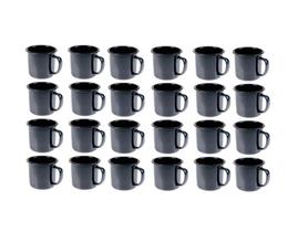 Caneca Esmaltada Retro 80ml Preta Vintage Jogo 36 Pcs Caneca Esmaltada Retro 80ml Preta Vintage Jogo 36 Pcs